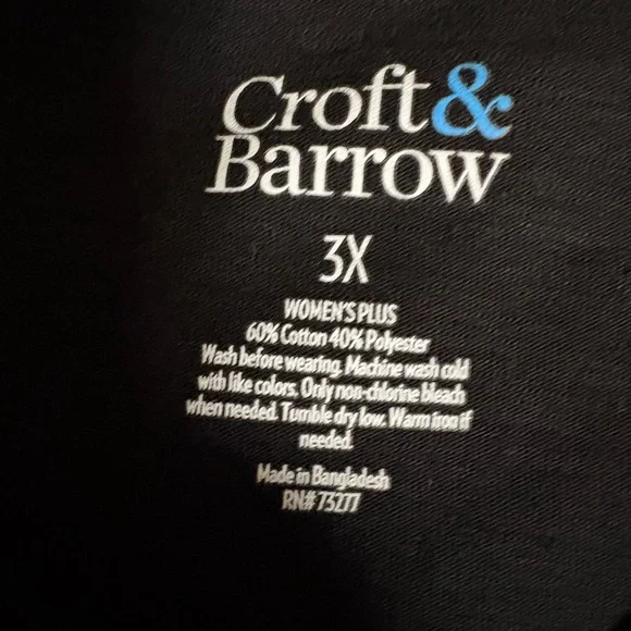 croft & barrow Black Women's Plus 3X Knit Top - Picture 2 of 4